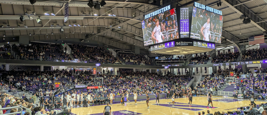 northwestern northeastern basketball 005 1024x443 - Northeastern vs Northwestern Basketball Game at Welsh Ryan Arena 2024