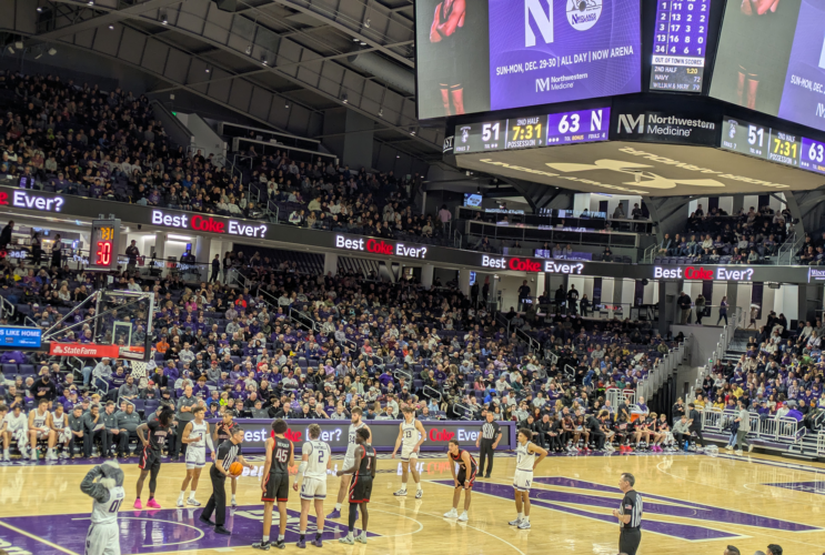 Northeastern vs Northwestern Basketball Game at Welsh Ryan Arena 2024